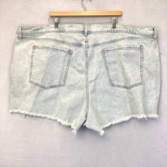 NWT Old Navy Denim Shorts Plus 30 Jeans Curvy OG High Rise Distressed Light Wash - Picture 2 of 16